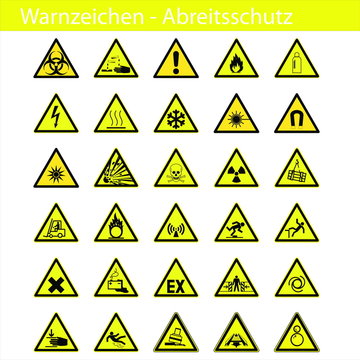 Warnzeichen - Arbeitsschutz - Sicherheitszeichen