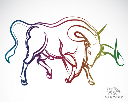 Vector image of an kouprey , illustration - vector