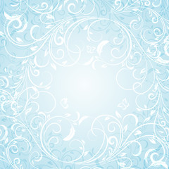 Fototapeta na wymiar Blue floral background