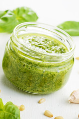 Pesto sauce jar