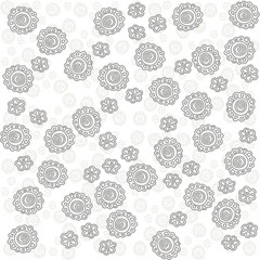 koronkowe kwiaty na białym tle monochromatyczna wiosenna łąka