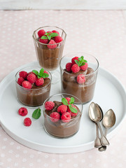 chocolate mousse and raspberry