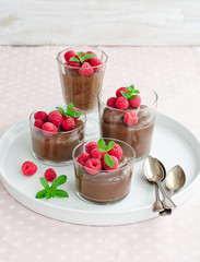 chocolate mousse and raspberry