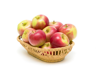 ripe apples on a white background