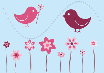 love card with birds