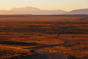 The road at sunset, Patagonia