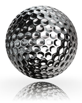 golf ball silver metal
