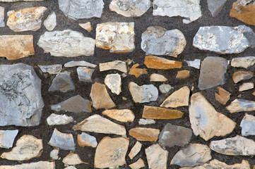 background of a pattern with textured stone blocks on a wall
