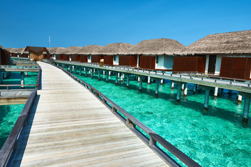 Beautiful beach with water bungalows