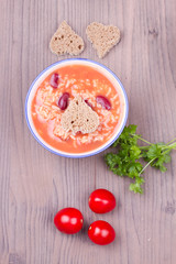 Soup with rice and beans
