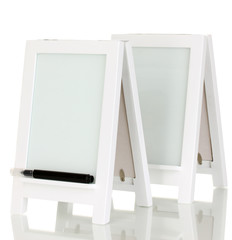 White photo frame as easel isolated on white