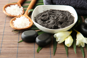 Composition with cosmetic clay for spa treatments,