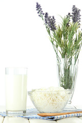 Dairy products on a light background