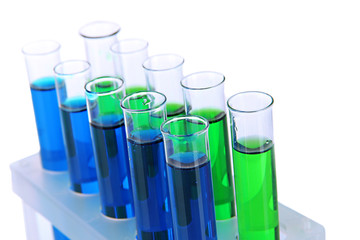 Identical test tubes isolated on white © Africa Studio