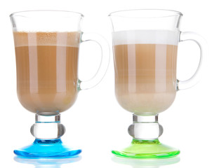Layered coffee isolated on white