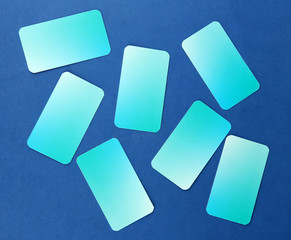 Business cards, on color background