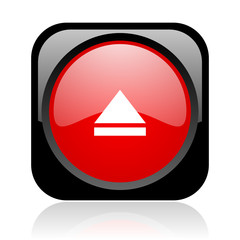 eject black and red square web glossy icon