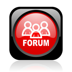 forum black and red square web glossy icon