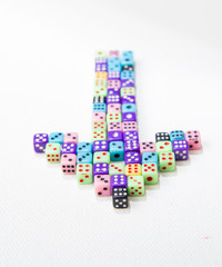 arrow made of colored cubes