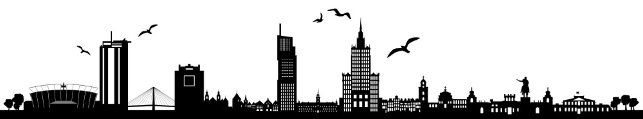 Skyline Warschau - obrazy, fototapety, plakaty