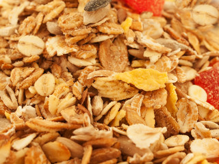 muesli background texture. macro