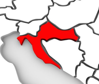 recommend clip art: Croatia Country Abstract 3D Map Eastern Europe