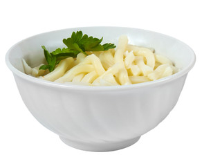 pasta and plate isolated isolated a on white background clipping