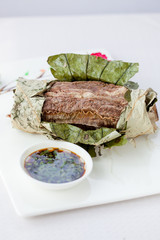 beef ribs and lotus leaf