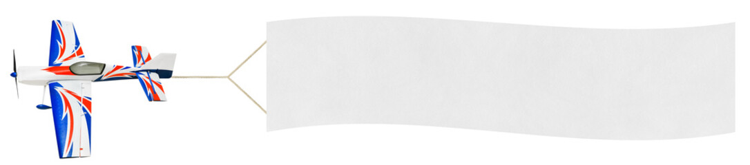 Flying airplane and banner