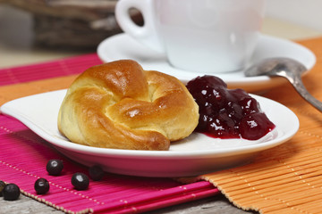 Croissant with jam