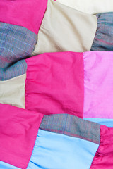 pink patchwork quilt