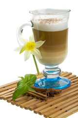 Coffee Late with Flower, mint, star-anise and cinnamon