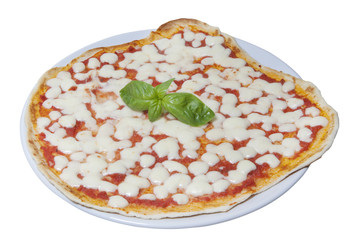 Pizza margherita con basilico