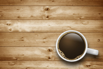 Kaffeetasse  auf Holz