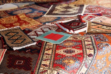 textures and background of handmade carpets and rugs
