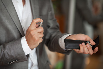 Groom at wedding handsome businessman