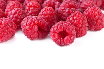 fresh raspberry on white background
