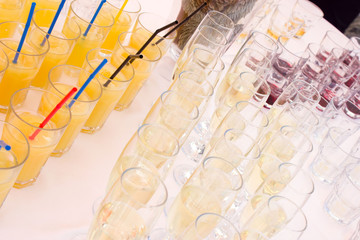 Cocktails and vine in the bar