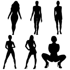 Fototapeta premium set of beautiful women sexy and seductive