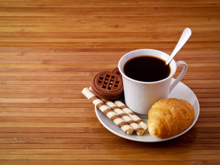 Coffee as a morning meal. Concept and idea