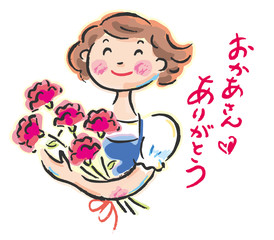 母の日　カーネーション　イラスト