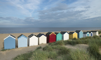 Colorful Beach Huts at Southwold, Suffolk, UK