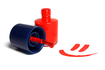 Red nail polish smile