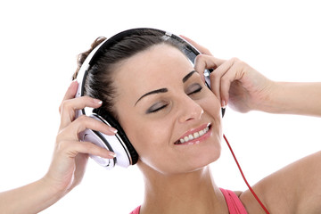 Fototapeta premium Woman Wearing Headphones