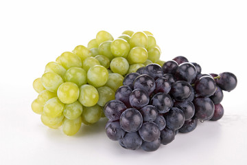 isolated white and red grape