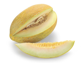 melon with slices isolated