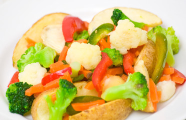 Mixed vegetables on a plate