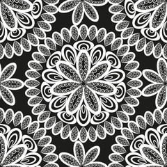 Seamless abstract ornament, openwork doily, vector