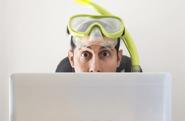 man surprised by the offers for your holidays and trips