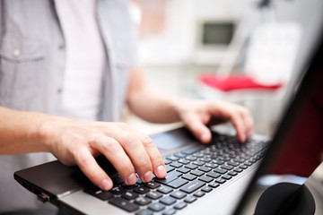 Man working on the laptop at home